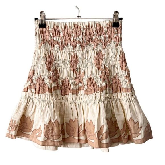 Free People Llani Applique Set, Mini Skirt Crop Top + Floral Skirt 2 Pieces NEW! - Picture 7 of 8